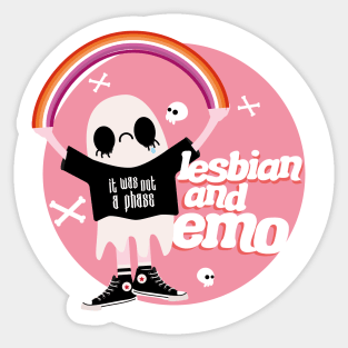 Lesbian and Emo Badge Sticker